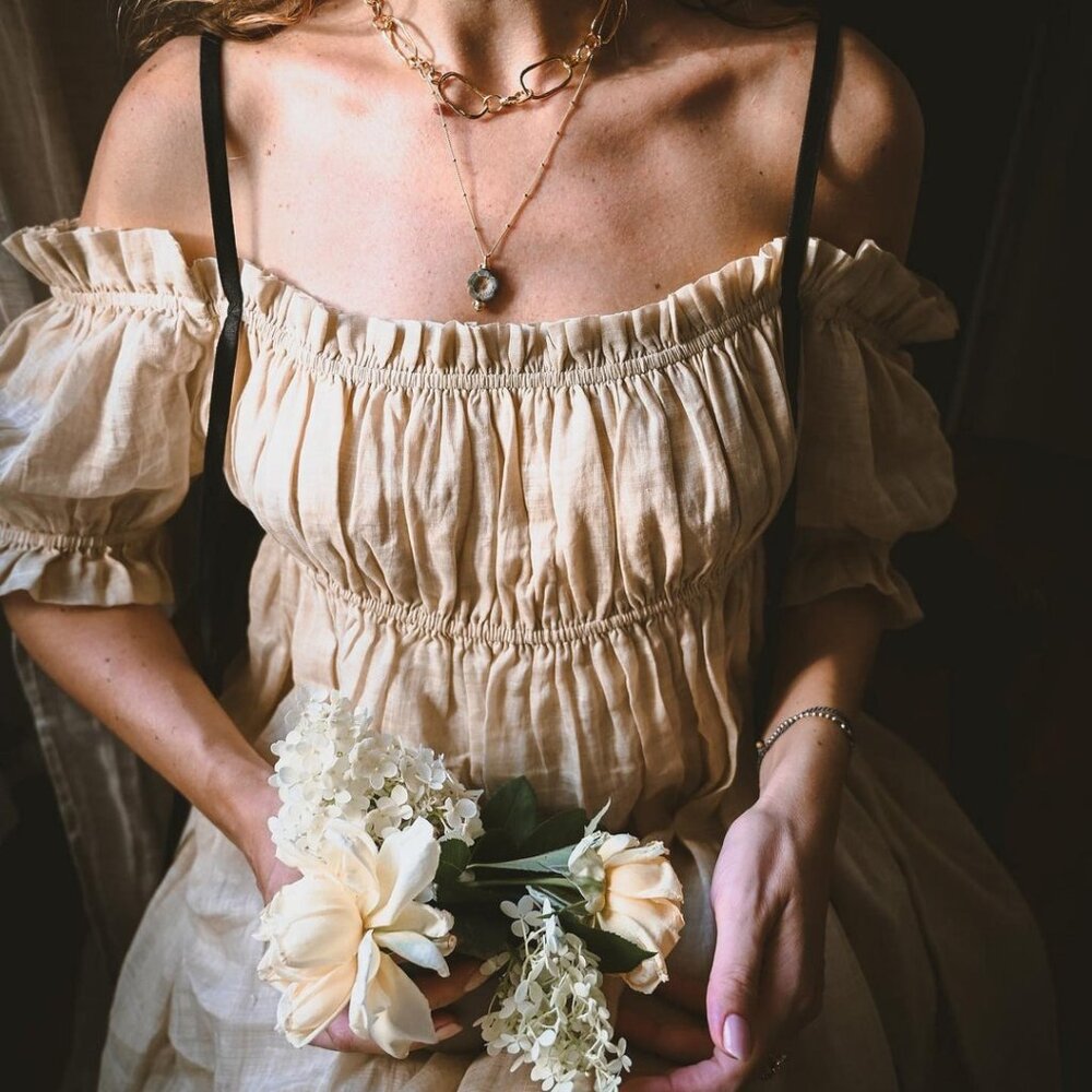 Linennaive La Luna 11 Dress in Old Lace Linen